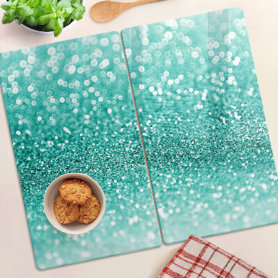 Planche à découper verre Paillettes turquoise étincelantes