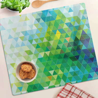 Planche à découper en verre Géométrie des triangles colorés
