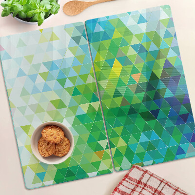 Planche à découper en verre Géométrie des triangles colorés