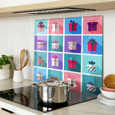 Planche à découper verre Motifs cadeaux de différentes couleurs