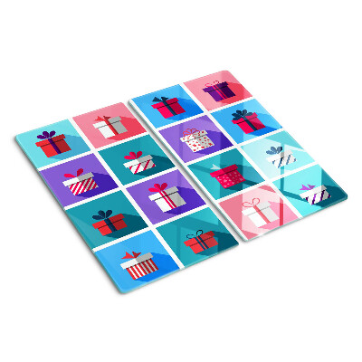 Planche à découper verre Motifs cadeaux de différentes couleurs
