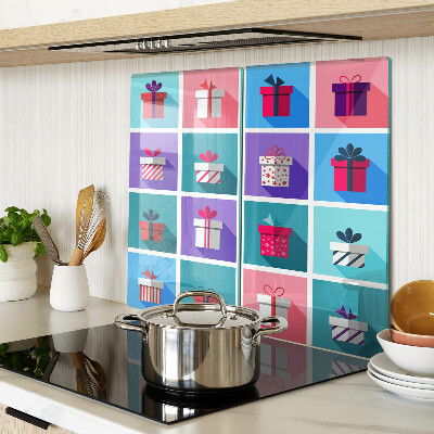 Planche à découper verre Motifs cadeaux de différentes couleurs