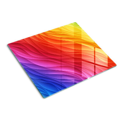 Planche à découper verre Ondes de couleur