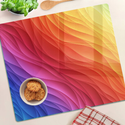 Planche à découper verre Ondes de couleur