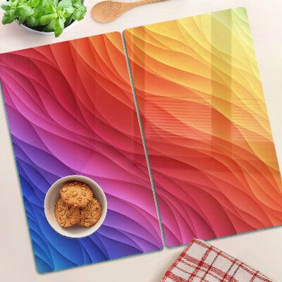 Planche à découper verre Ondes de couleur