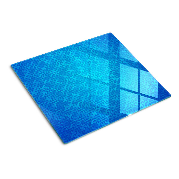 Planche à découper en verre Motif ondulé dans les tons de bleu