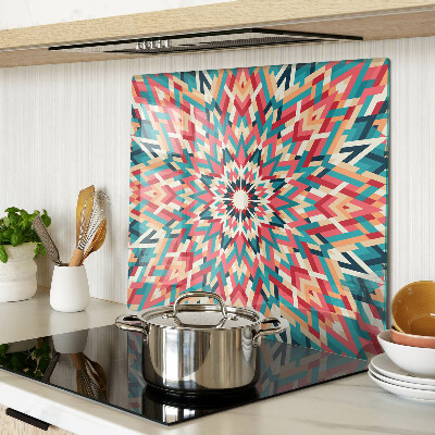 Planche à découper verre Mandala multicolore