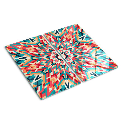 Planche à découper verre Mandala multicolore