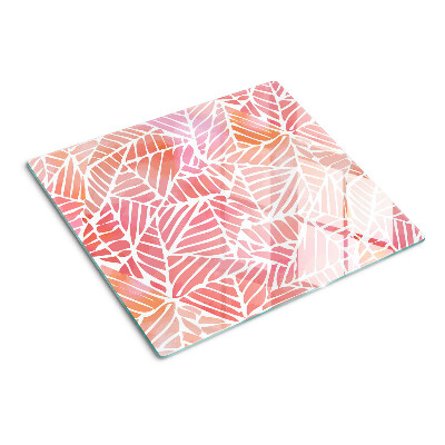 Planche à découper en verre Feuilles aux tons pastel