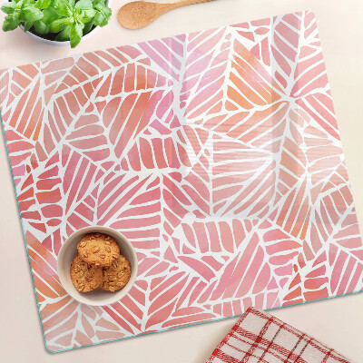 Planche à découper en verre Feuilles aux tons pastel