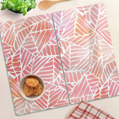 Planche à découper en verre Feuilles aux tons pastel