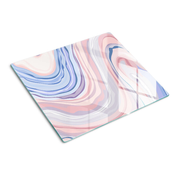 Planche à découper en verre Motif marbré aux couleurs pastel
