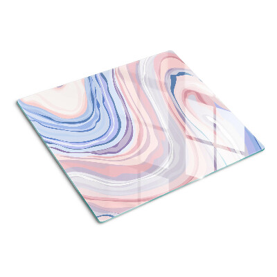 Planche à découper en verre Motif marbré aux couleurs pastel