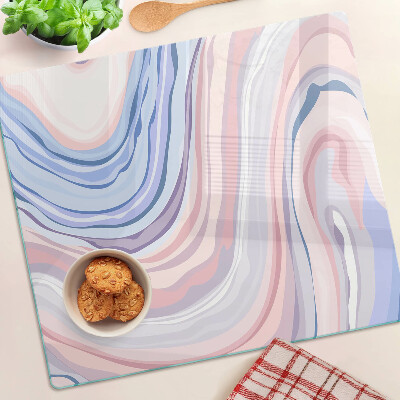 Planche à découper en verre Motif marbré aux couleurs pastel