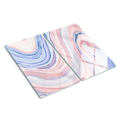 Planche à découper en verre Motif marbré aux couleurs pastel