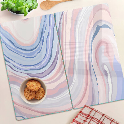 Planche à découper en verre Motif marbré aux couleurs pastel