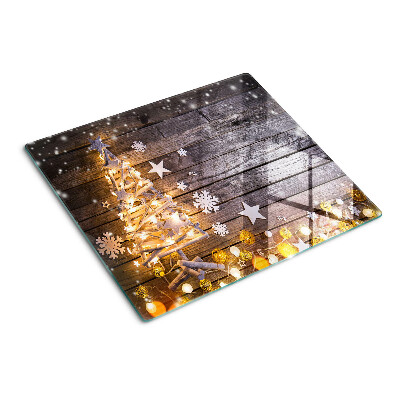 Planche à découper verre Sapin de Noël avec décorations