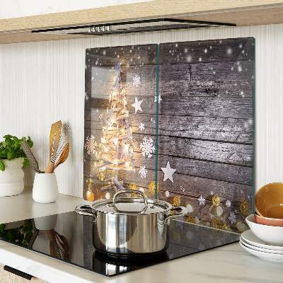 Planche à découper verre Sapin de Noël avec décorations