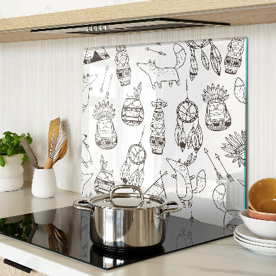 Planche à découper verre Motif ethnique avec des animaux