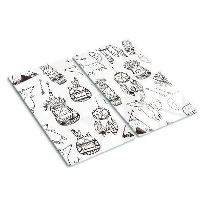 Planche à découper verre Motif ethnique avec des animaux