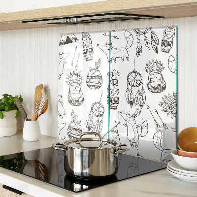 Planche à découper verre Motif ethnique avec des animaux