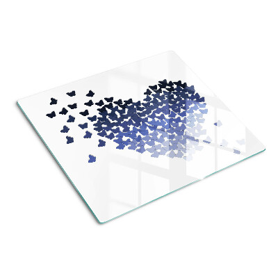 Planche à découper en verre Motif coeur avec papillons
