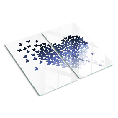 Planche à découper en verre Motif coeur avec papillons