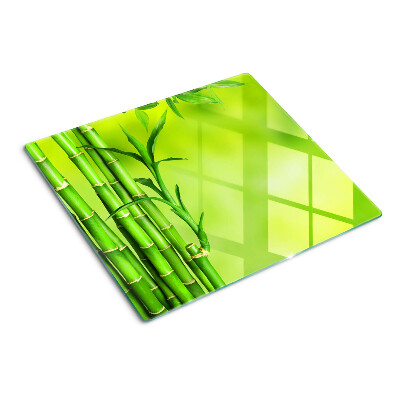 Planche à découper verre Bambou sur fond vert