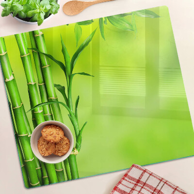 Planche à découper verre Bambou sur fond vert