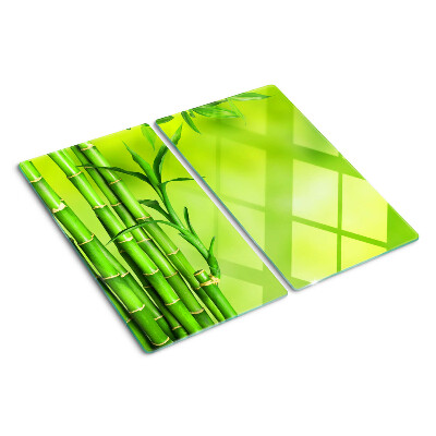 Planche à découper verre Bambou sur fond vert