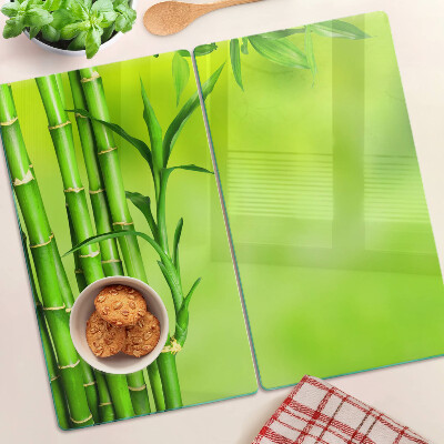 Planche à découper verre Bambou sur fond vert