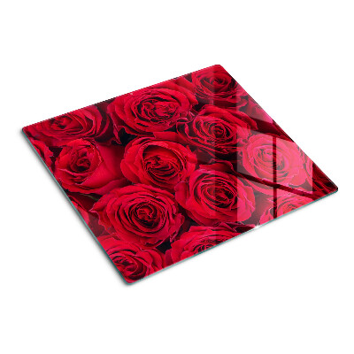 Planche à découper en verre roses rouges
