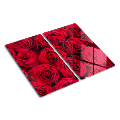 Planche à découper en verre roses rouges