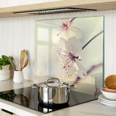 Planche à découper en verre Fleurs sur fond géométrique