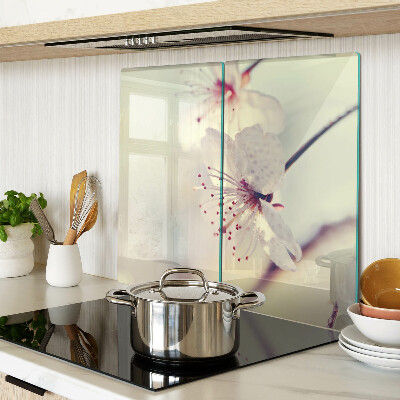Planche à découper en verre Fleurs sur fond géométrique