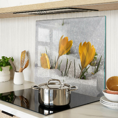 Planche à découper verre Crocus dans la neige