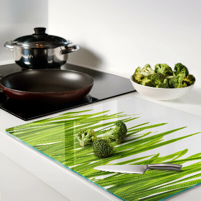 Planche à découper en verre herbe verte