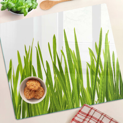Planche à découper en verre herbe verte