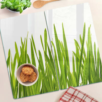 Planche à découper en verre herbe verte