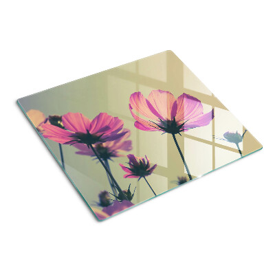 Planche à découper verre Fleurs aux tons pastel