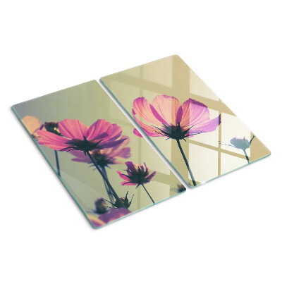 Planche à découper verre Fleurs aux tons pastel