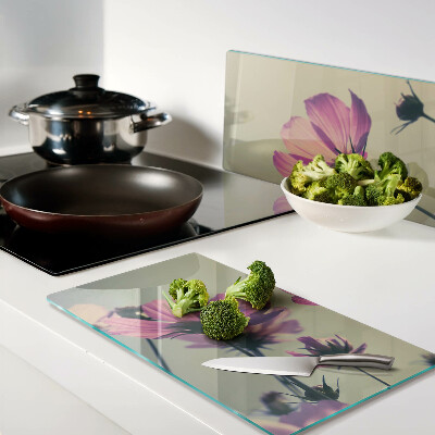 Planche à découper verre Fleurs aux tons pastel