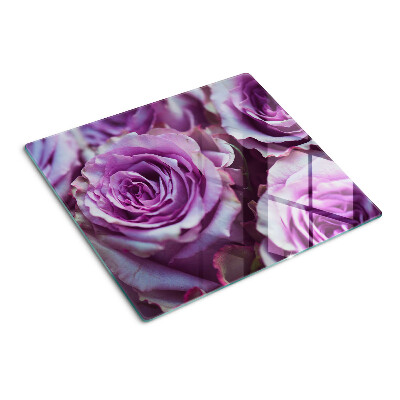 Planche à découper en verre Roses aux tons violets