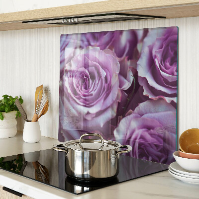 Planche à découper en verre Roses aux tons violets