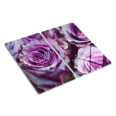 Planche à découper en verre Roses aux tons violets