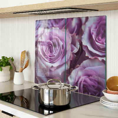 Planche à découper en verre Roses aux tons violets