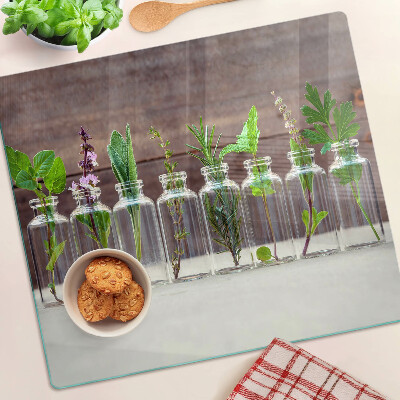 Planche à découper en verre Plantes en bouteilles