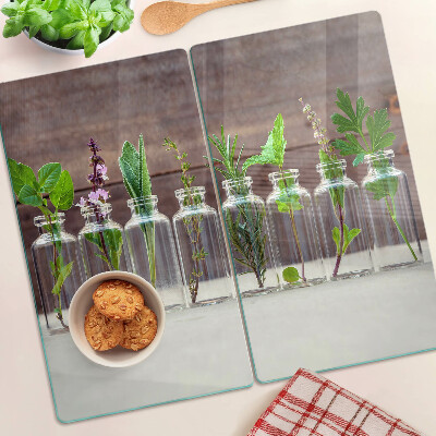 Planche à découper en verre Plantes en bouteilles