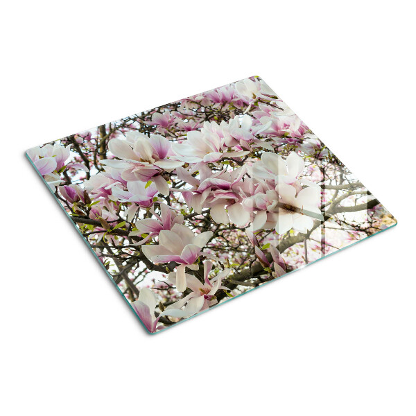 Planche à découper en verre Fleurs de magnolia