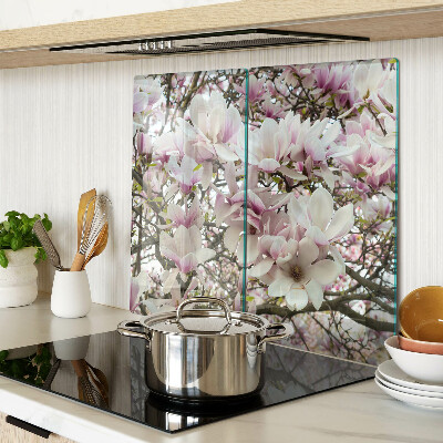 Planche à découper en verre Fleurs de magnolia